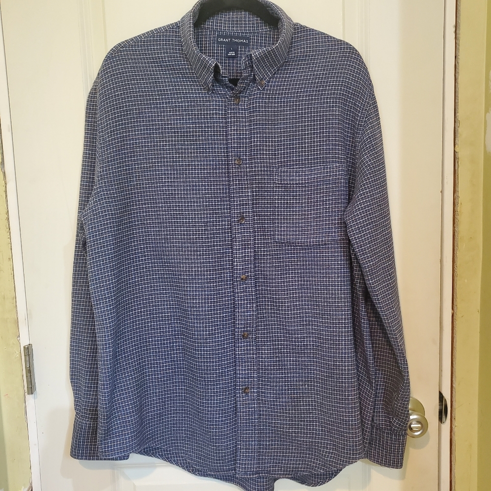 Blue And Tan Flannel Shirt
